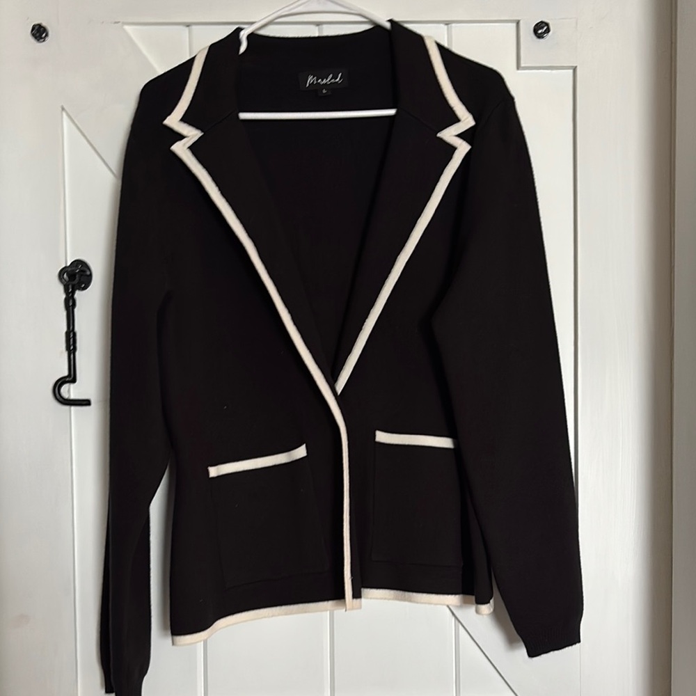 Women's Black and Cream Jacket